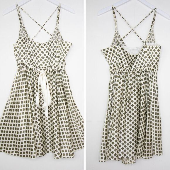 NEW Cinq à Sept 100% Silk Geneva Empire-waist Mini Dress, Ivory,  L - Picture 4 of 15